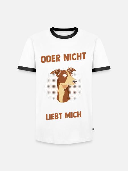 Hund Whippet - Männer Kontrast-T-Shirt - Weiß/Schwarz