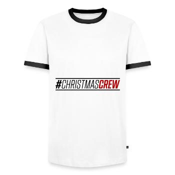 équipage de Noël - T-shirt contrasté Homme - blanc/noir - Devant - AI Model Female 172 light (172cm) & AI Model Male 178 dark (178cm)