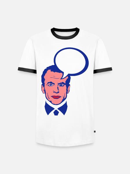 Emmanuel macron president france bubble - Men's Ringer Shirt - white/black