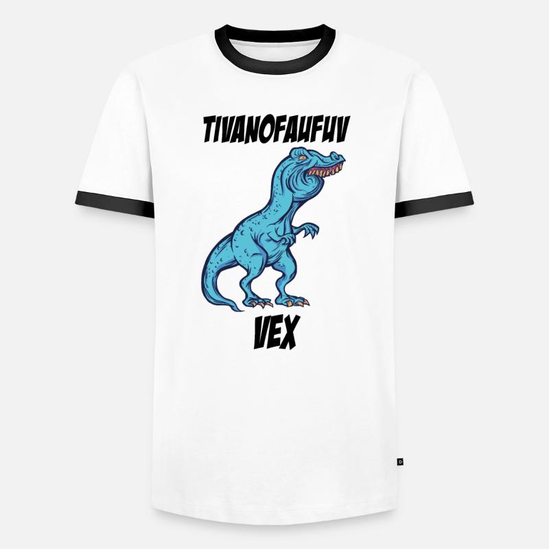 Witziger TRex Überbiss meme Geschenkidee - Männer Kontrast-T-Shirt - Weiß/Schwarz