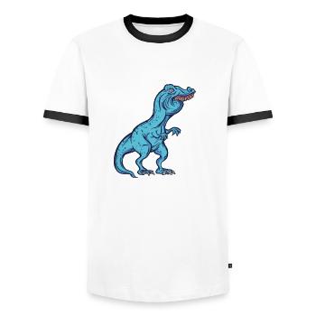 Anthony Namen Shirt lustiges Trex Meme Überbiss - Männer Kontrast-T-Shirt - Weiß/Schwarz - Vorne - AI Model Female 172 light (172cm) & AI Model Male 178 dark (178cm)