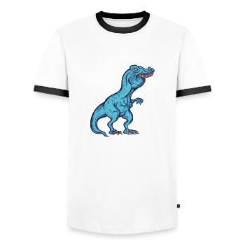 TRex Meme Dinosaurier mit Überbiss Arthur mit th - Männer Kontrast-T-Shirt - Weiß/Schwarz - Vorne - AI Model Female 172 light (172cm) & AI Model Male 178 dark (178cm)