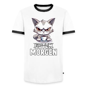 Lustige Geschenke für Katzenbesitzer Misanthropen - Männer Kontrast-T-Shirt - Weiß/Schwarz - Vorne - AI Model Female 172 light (172cm) & AI Model Male 178 dark (178cm)