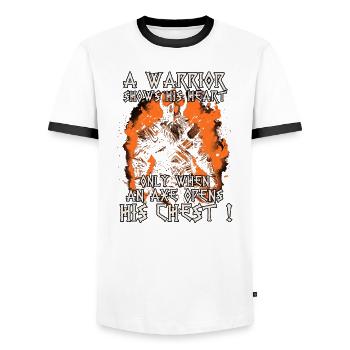 Ragnarok Der Untergang der Götter Wikinger - Männer Kontrast-T-Shirt - Weiß/Schwarz - Vorne - AI Model Female 172 light (172cm) & AI Model Male 178 dark (178cm)