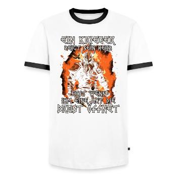 Legenden von Asgard Göttliche Macht der Wikinger - Männer Kontrast-T-Shirt - Weiß/Schwarz - Vorne - AI Model Female 172 light (172cm) & AI Model Male 178 dark (178cm)
