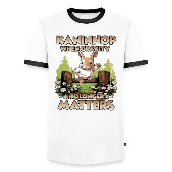 HappyHop training and joy for kaninhop fans - Men's Ringer Shirt - white/black - Front - AI Model Female 172 light (172cm) & AI Model Male 178 dark (178cm)