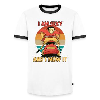 Gärtner Geschenk Rasenmäher Gärtner Spruch - Männer Kontrast-T-Shirt - Weiß/Schwarz - Vorne - AI Model Female 172 light (172cm) & AI Model Male 178 dark (178cm)