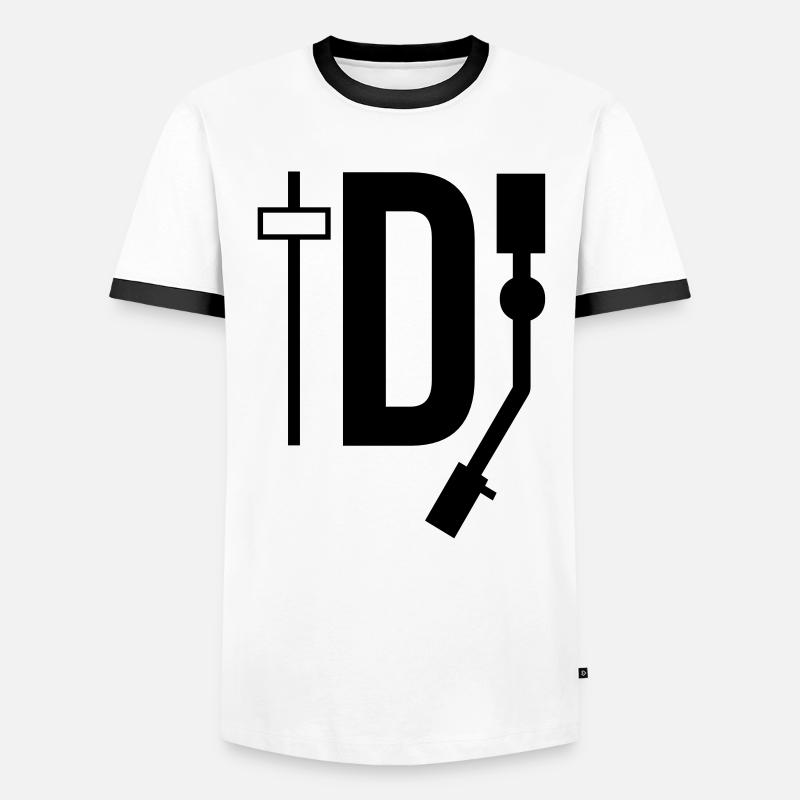 DJ - DEEJAY - Männer Kontrast-T-Shirt - Weiß/Schwarz