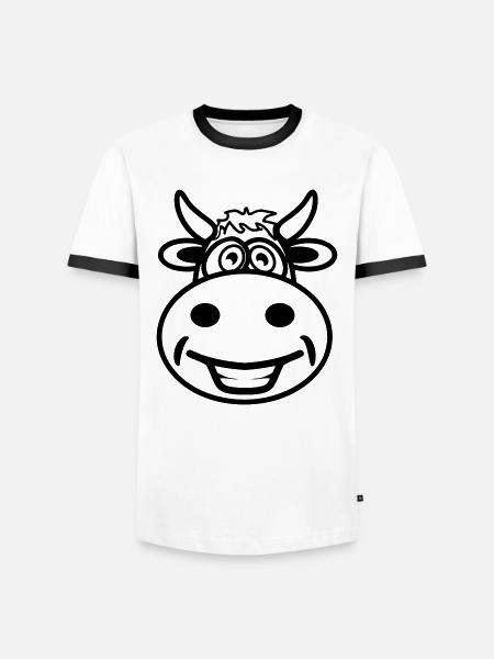 Vache drôle mignon - T-shirt contrasté Homme - blanc/noir