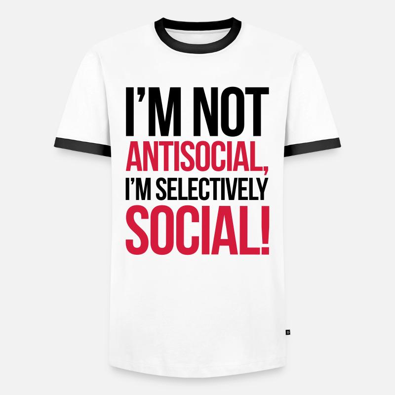 Antisocial - Men's Ringer Shirt - white/black