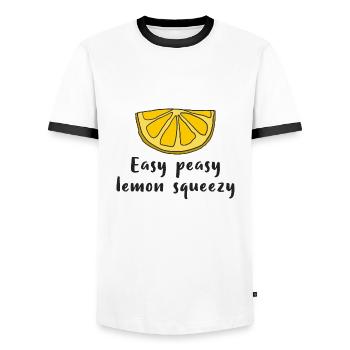 Lemon Zitrone Easy peasy lemon squeezy - Männer Kontrast-T-Shirt - Weiß/Schwarz - Vorne - AI Model Female 172 light (172cm) & AI Model Male 178 dark (178cm)