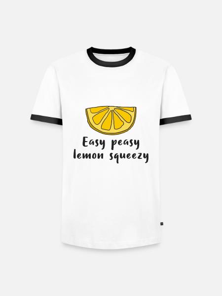 Lemon Lemon Easy peasy lemon squeezy - Men's Ringer Shirt - white/black