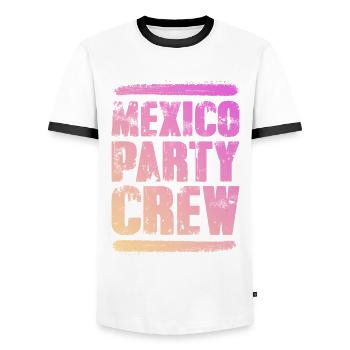 Mexico Party Crew Colorful - Men's Ringer Shirt - white/black - Front - AI Model Female 172 light (172cm) & AI Model Male 178 dark (178cm)