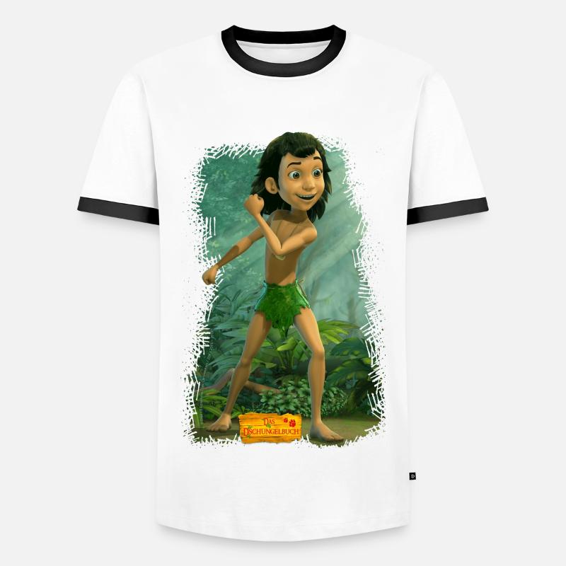 Das Dschungelbuch Mogli - Männer Kontrast-T-Shirt - Weiß/Schwarz