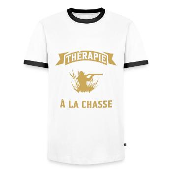 j'ai juste besoin d'aller à la chasse - T-shirt contrasté Homme - blanc/noir - Devant - AI Model Female 172 light (172cm) & AI Model Male 178 dark (178cm)