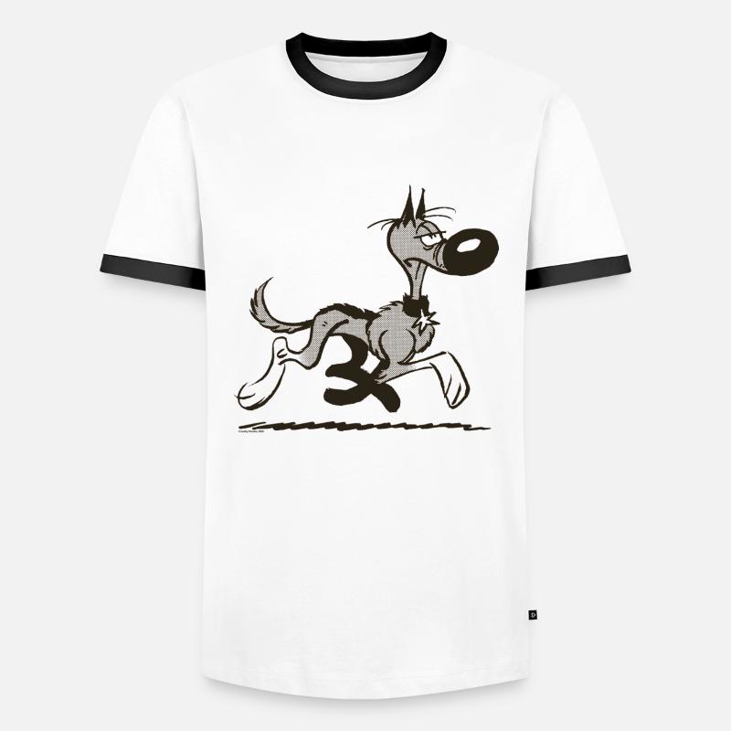 Lucky Luke Rantanplan Design - Men's Ringer Shirt - white/black