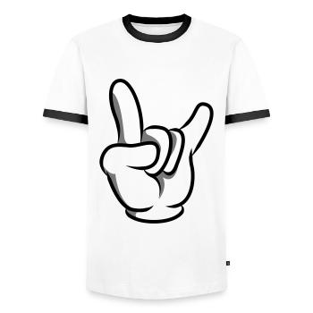 hand party symbol - Männer Kontrast-T-Shirt - Weiß/Schwarz - Vorne - AI Model Female 172 light (172cm) & AI Model Male 178 dark (178cm)