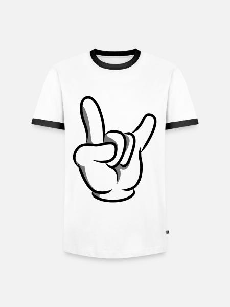 hand party symbol - Men's Ringer Shirt - white/black