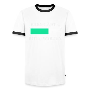 Schwanger Baby lädt Ladebalken Geschenkidee lustig - Männer Kontrast-T-Shirt - Weiß/Schwarz - Vorne - AI Model Female 172 light (172cm) & AI Model Male 178 dark (178cm)