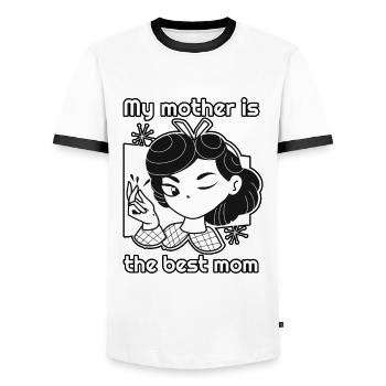 My mother is the Mother Day Gift - Männer Kontrast-T-Shirt - Weiß/Schwarz - Vorne - AI Model Female 172 light (172cm) & AI Model Male 178 dark (178cm)