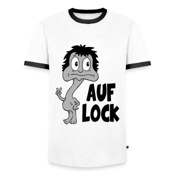 Sprüche Lustige Comic Auf Lock - Männer Kontrast-T-Shirt - Weiß/Schwarz - Vorne - AI Model Female 172 light (172cm) & AI Model Male 178 dark (178cm)