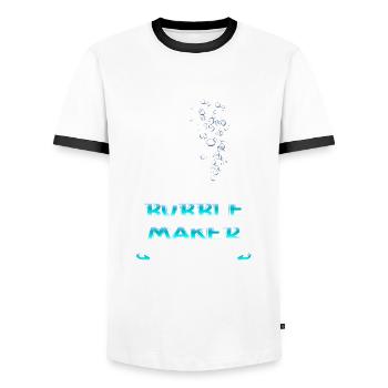 Bubblemaker Scuba Diving seit 2024 - Männer Kontrast-T-Shirt - Weiß/Schwarz - Vorne - AI Model Female 172 light (172cm) & AI Model Male 178 dark (178cm)