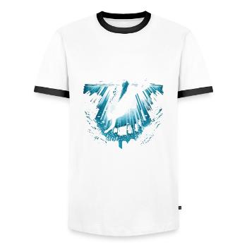 Plongée J’adore faire sur ma combinaison - T-shirt contrasté Homme - blanc/noir - Devant - AI Model Female 172 light (172cm) & AI Model Male 178 dark (178cm)