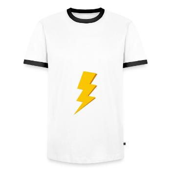 Pouvoir des frères et sœurs - T-shirt contrasté Homme - blanc/noir - Devant - AI Model Female 172 light (172cm) & AI Model Male 178 dark (178cm)