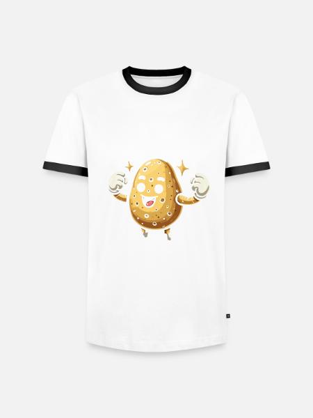 Potato Squad - Kartoffel - Männer Kontrast-T-Shirt - Weiß/Schwarz