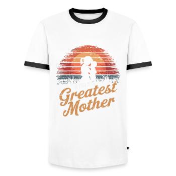 La meilleure mère du monde - T-shirt contrasté Homme - blanc/noir - Devant - AI Model Female 172 light (172cm) & AI Model Male 178 dark (178cm)