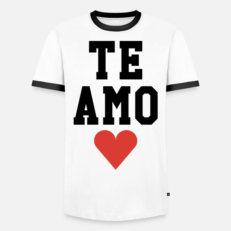 Te Amo - Männer Kontrast-T-Shirt - Weiß/Schwarz