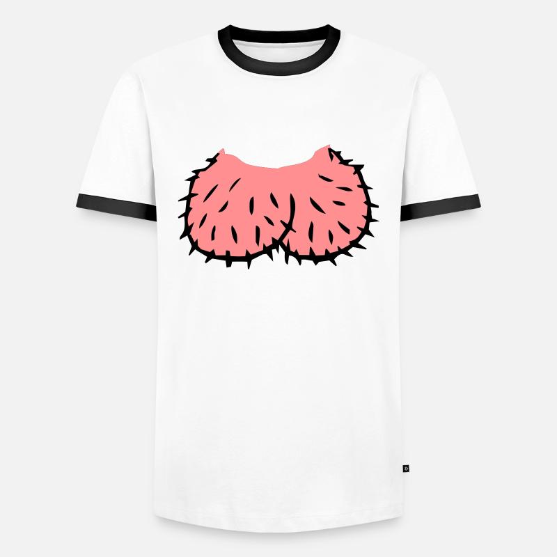 Peniskopf - Männer Kontrast-T-Shirt - Weiß/Schwarz