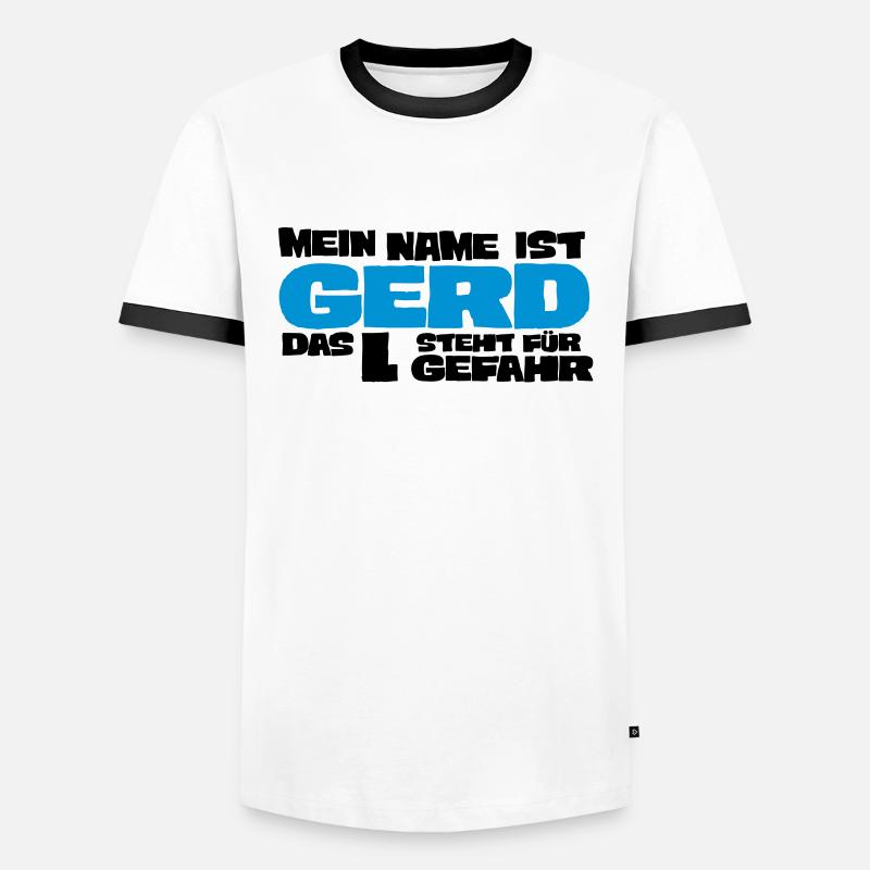 gerd - Men's Ringer Shirt - white/black