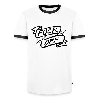 Va te faire foutre! - T-shirt contrasté Homme - blanc/noir - Devant - AI Model Female 172 light (172cm) & AI Model Male 178 dark (178cm)