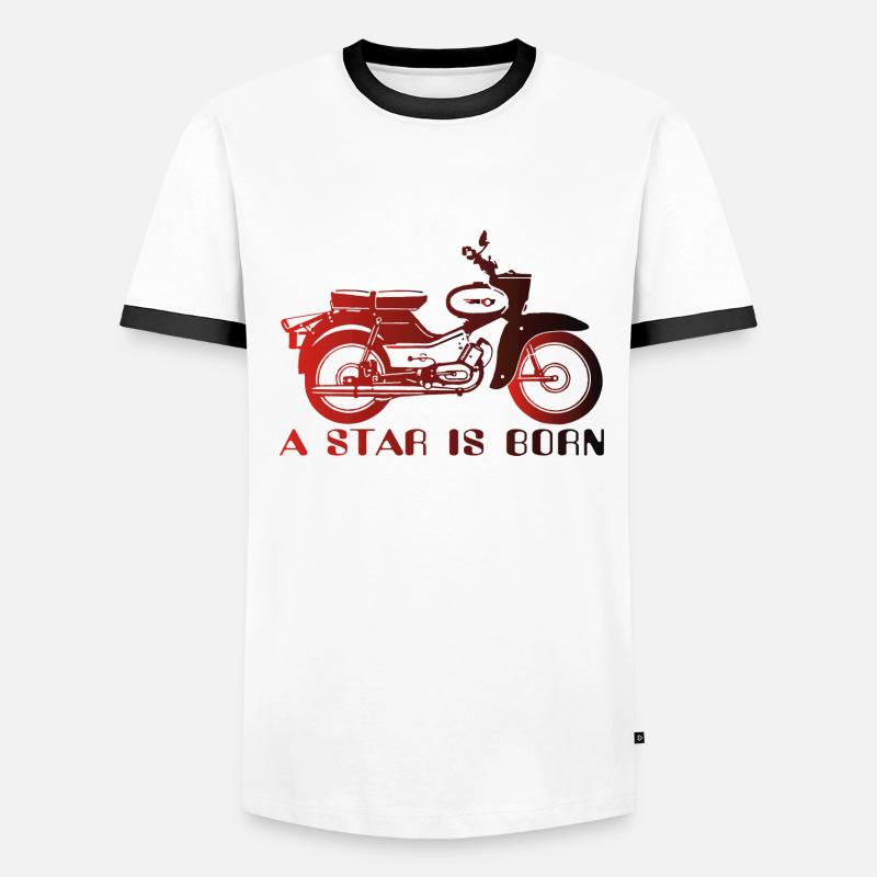 Simson Star is Born - Männer Kontrast-T-Shirt - Weiß/Schwarz