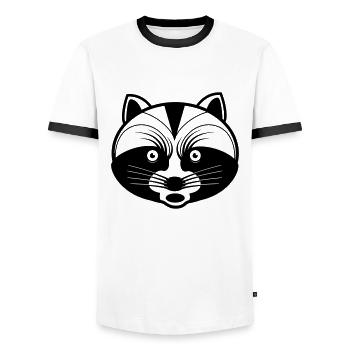 Waschbär sauer gereizt Laune Stimmung Bär Witzig - Männer Kontrast-T-Shirt - Weiß/Schwarz - Vorne - AI Model Female 172 light (172cm) & AI Model Male 178 dark (178cm)