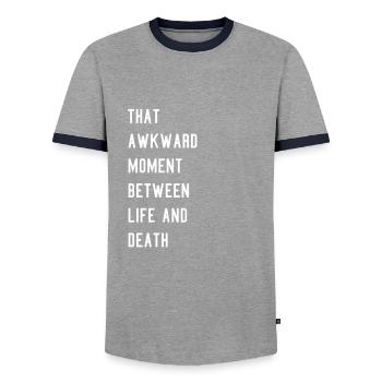 drôle Meme Statement Tshirt Motif Idée cadeau - T-shirt contrasté Homme - gris/marine  - Devant - AI Model Female 172 light (172cm) & AI Model Male 178 light (178cm)
