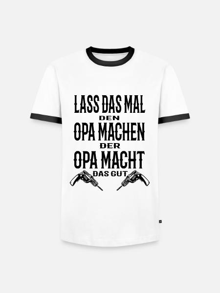 Opa - Männer Kontrast-T-Shirt - Weiß/Schwarz