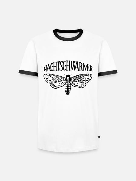 nachtschwärmer - Männer Kontrast-T-Shirt - Weiß/Schwarz