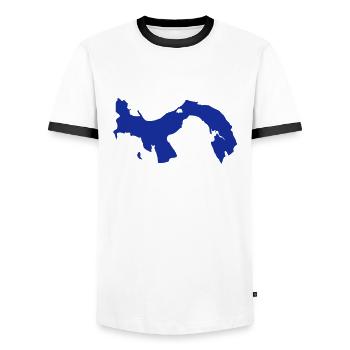 Panama - T-shirt contrasté Homme - blanc/noir - Devant - AI Model Female 172 light (172cm) & AI Model Male 178 dark (178cm)