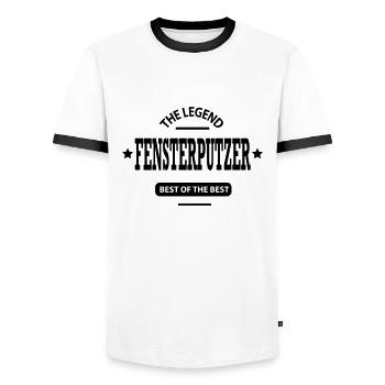fensterputzer - Männer Kontrast-T-Shirt - Weiß/Schwarz - Vorne - AI Model Female 172 light (172cm) & AI Model Male 178 dark (178cm)