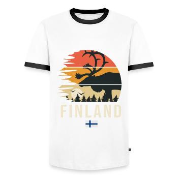 Finland Finland Cool Gift - Men's Ringer Shirt - white/black - Front - AI Model Female 172 light (172cm) & AI Model Male 178 dark (178cm)