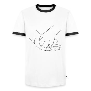 Hand mit Pfote - Männer Kontrast-T-Shirt - Weiß/Schwarz - Vorne - AI Model Female 172 light (172cm) & AI Model Male 178 dark (178cm)
