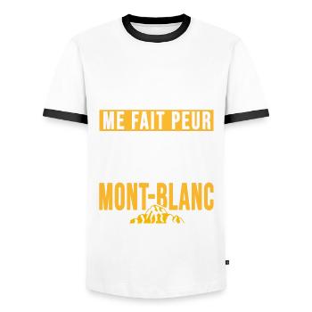 randonnée alpinisme Mont Blanc Humour alpiniste - T-shirt contrasté Homme - blanc/noir - Devant - AI Model Female 172 light (172cm) & AI Model Male 178 dark (178cm)