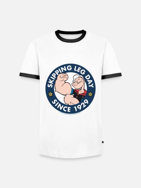 Popeye springer bendag siden 1929 - Herre kontrast-T-shirt - hvid/sort