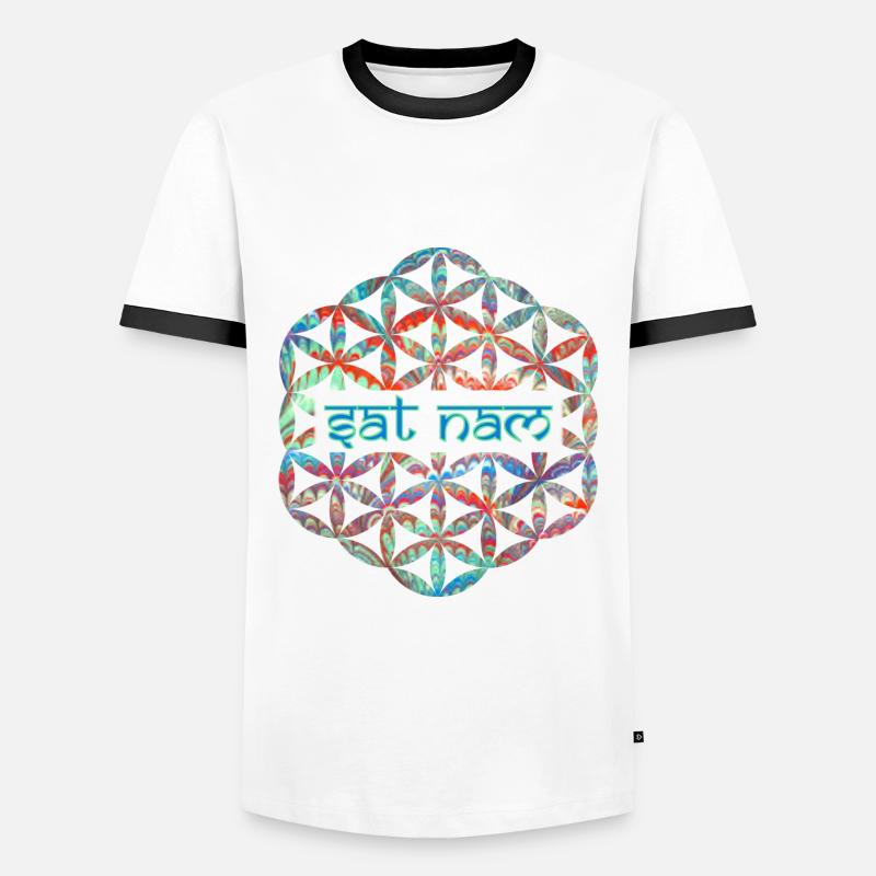 mantra dat nam e 72 - Männer Kontrast-T-Shirt - Weiß/Schwarz