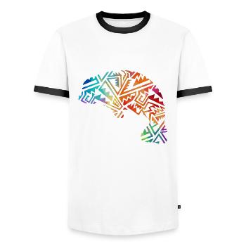Seekuh - Manatee - Männer Kontrast-T-Shirt - Weiß/Schwarz - Vorne - AI Model Female 172 light (172cm) & AI Model Male 178 dark (178cm)