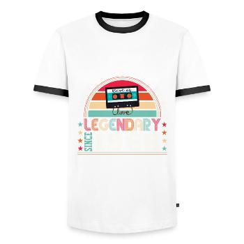 Légendaire 1968 54th Birthday Gift Hommes - Fun - T-shirt contrasté Homme - blanc/noir - Devant - AI Model Female 172 light (172cm) & AI Model Male 178 dark (178cm)