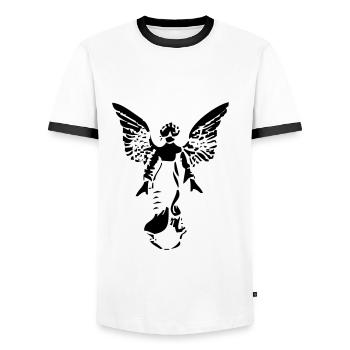 Engel - Männer Kontrast-T-Shirt - Weiß/Schwarz - Vorne - AI Model Female 172 light (172cm) & AI Model Male 178 dark (178cm)