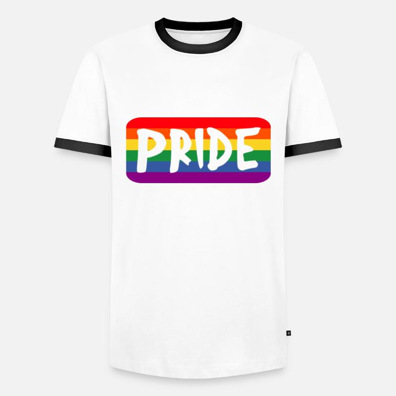 Pride Regenbogen - Männer Kontrast-T-Shirt - Weiß/Schwarz